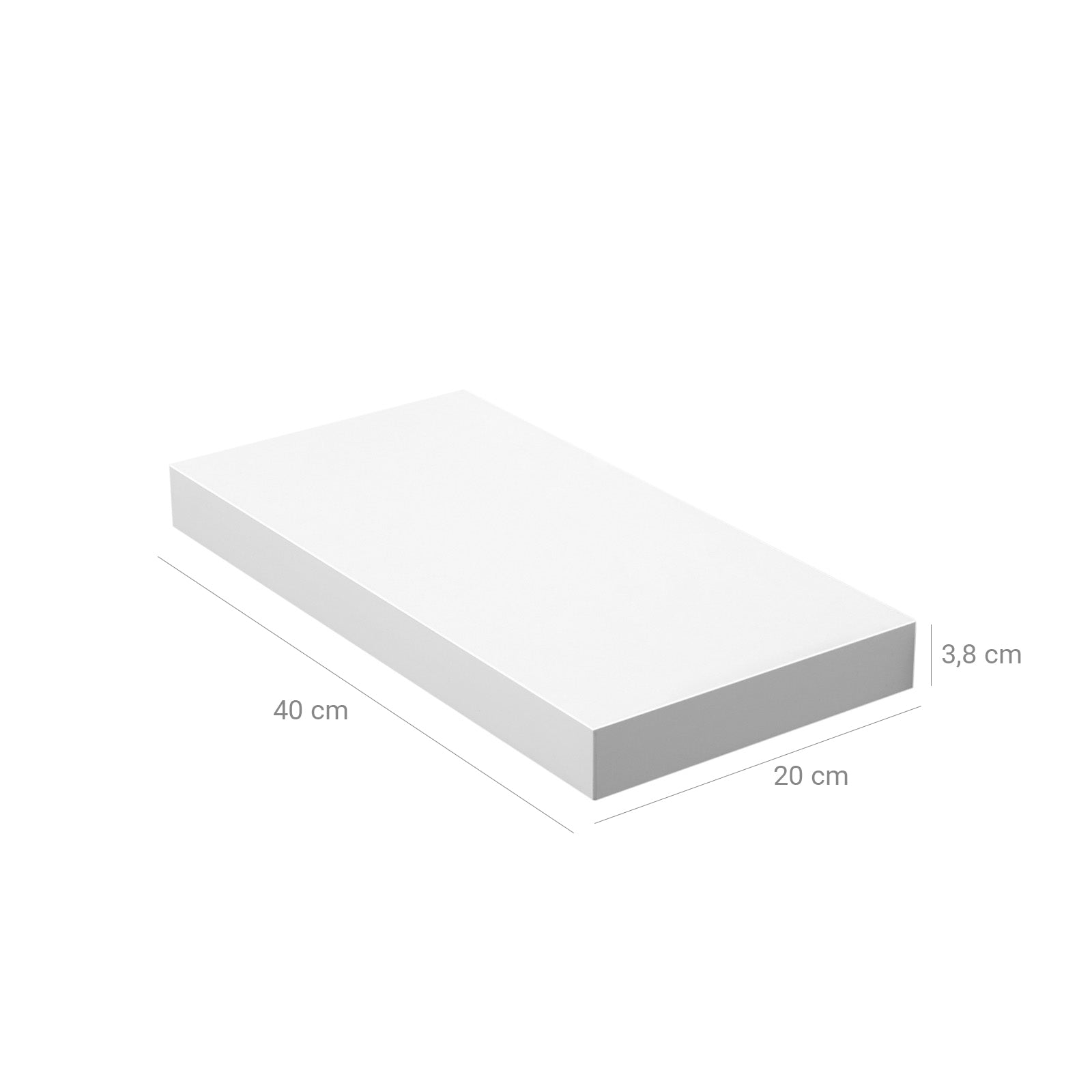 Wandboard 40 cm Weiß