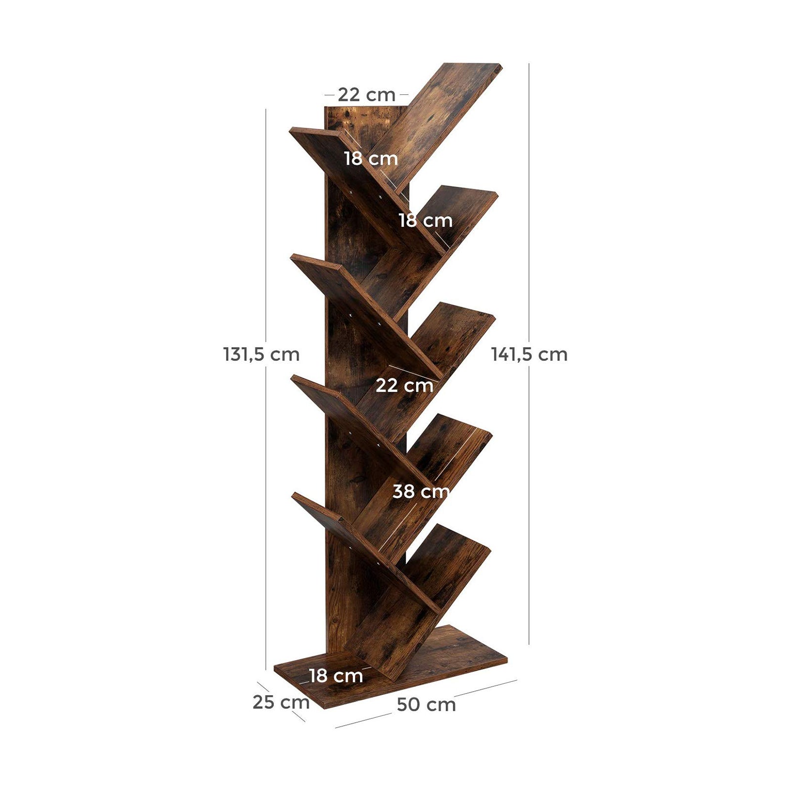 Bücherregal in Baumform 8 Fächer