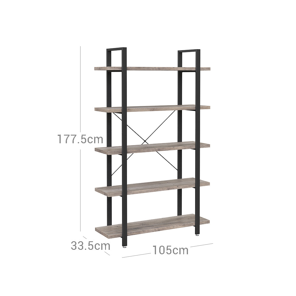 Industrie-Design Stabiles Standregal mit 5 Regalebenen