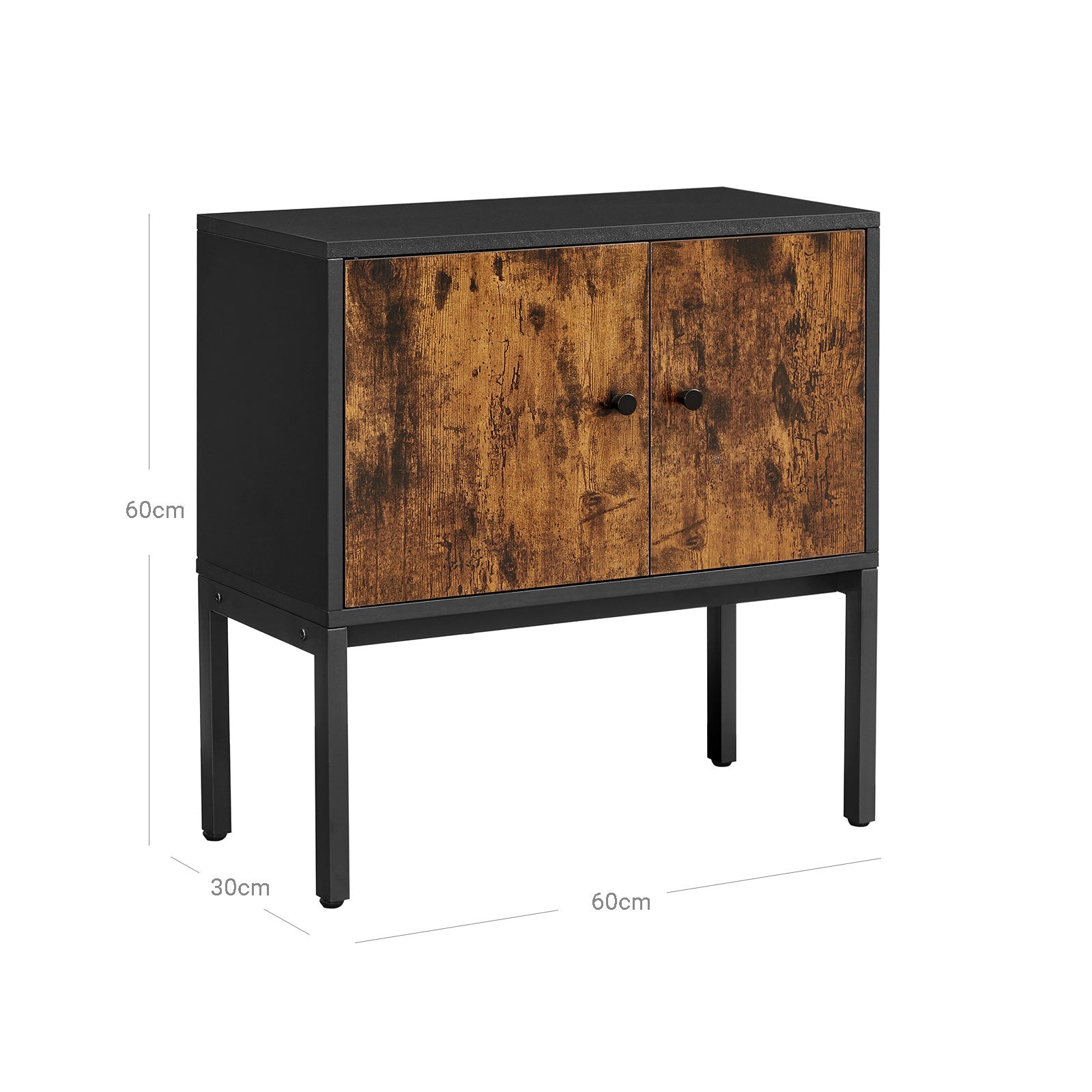 Sideboard Industrie-Design Vintagebraun-schwarz